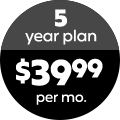 5
year plan $39.99 per mo.